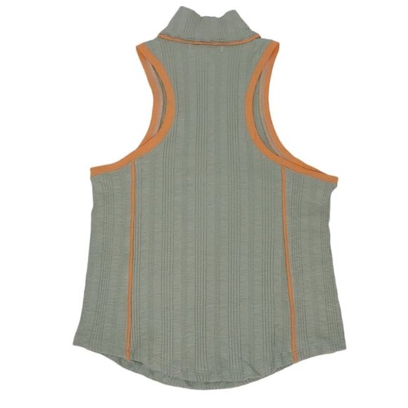NWOT WE THE FREE Green ribbed sleeveless turtle neck top - Picture 5 of 13